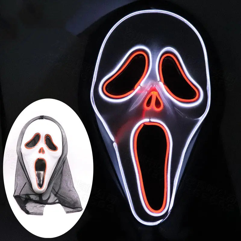 LED Glow Screaming Mask – Halloween Costume 🎃