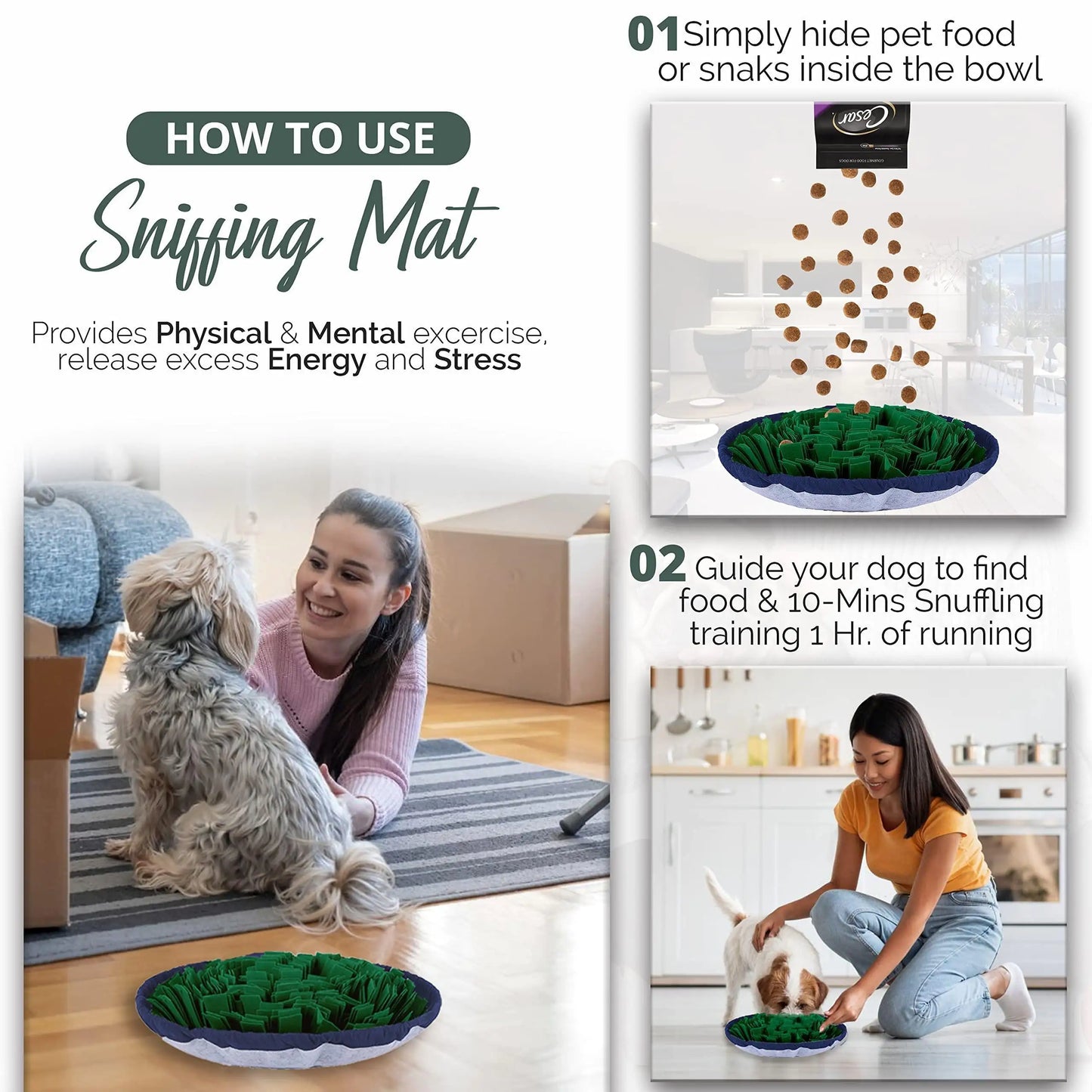 Adjustable Pet Puzzle Mat – Snuffle Training Toy for Dogs & Cats
