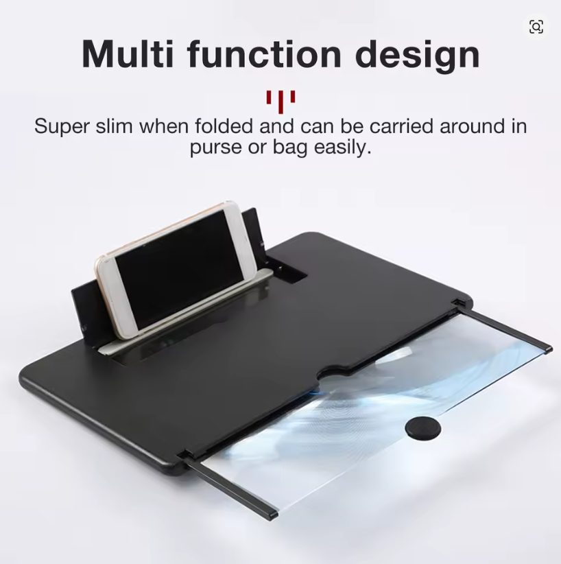 3D Phone Screen Magnifier - Portable Mobile Cinema Stand