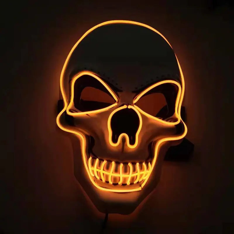 LED Glow Skull Mask – Light-Up Halloween Party Mask 💀