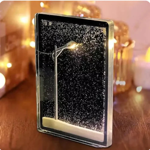 Christmas Snowy Night Light – Festive LED Lamp with Flowing Snow Effect