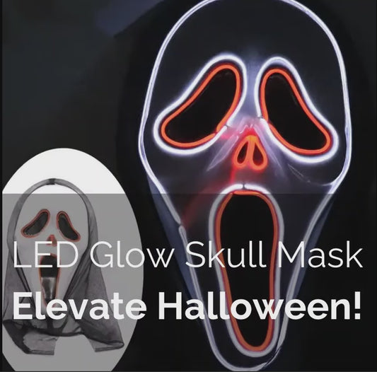 LED Glow Screaming Mask – Halloween Costume 🎃