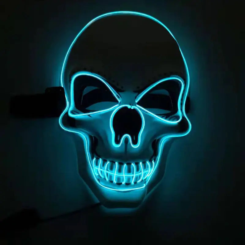 LED Glow Skull Mask – Light-Up Halloween Party Mask 💀